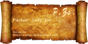Pacher Zsóka névjegykártya